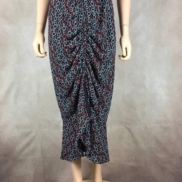 RACHEL ROY Cut-out LOVE Printed Midi Dress NEW Size 2 - Picture 7 of 11